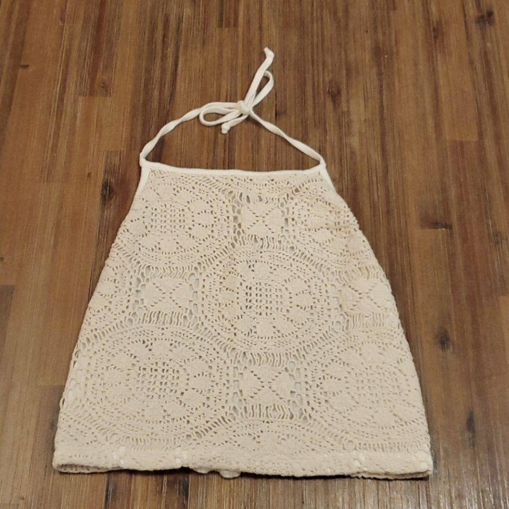 Brandy Melville Halter Backless Crochet Top